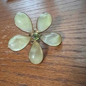 Prehnite alchemia gold flower ring